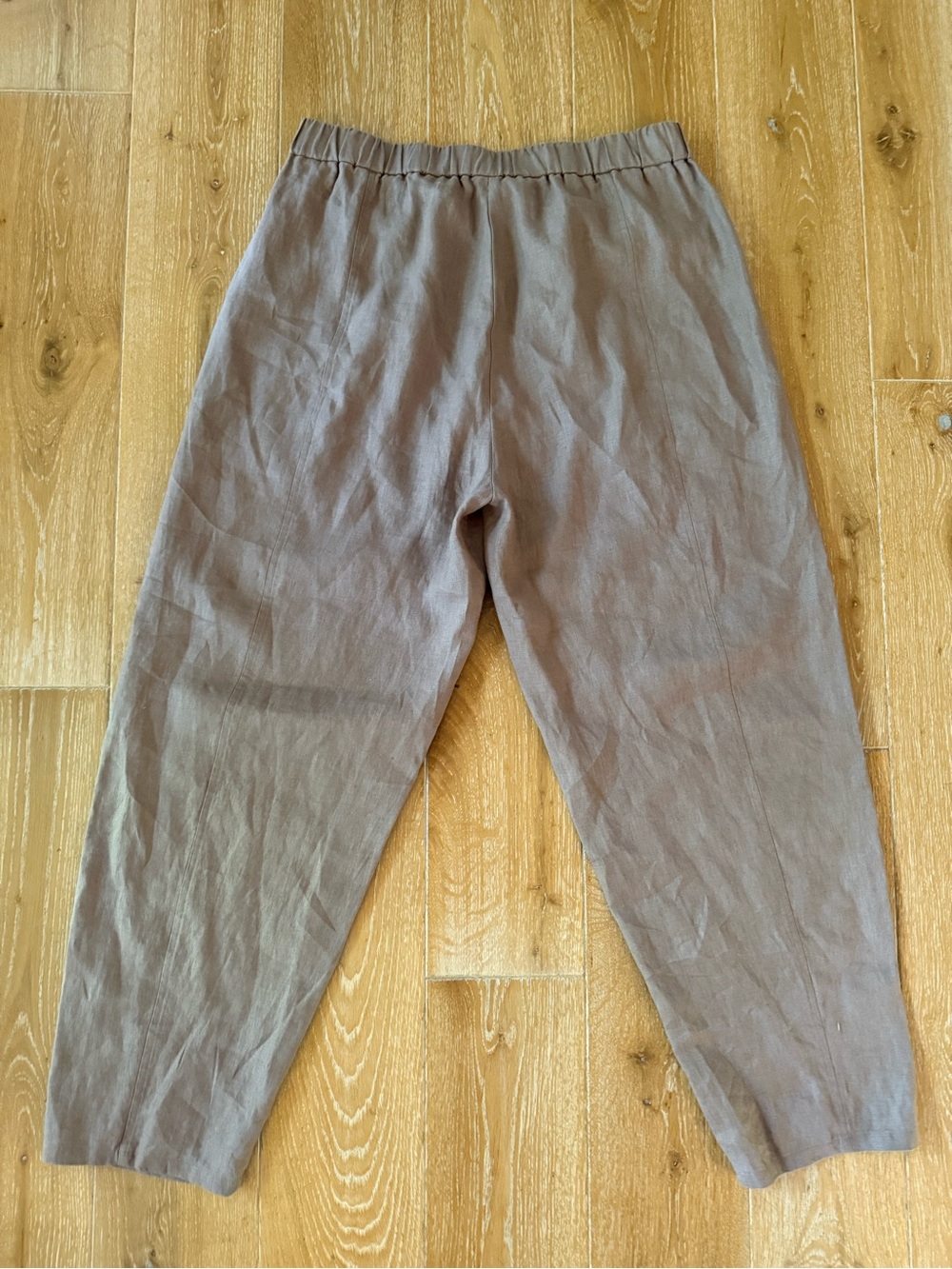 Eileen Fisher Pleated Lantern Linen Ankle Pants - Picture 3 of 5